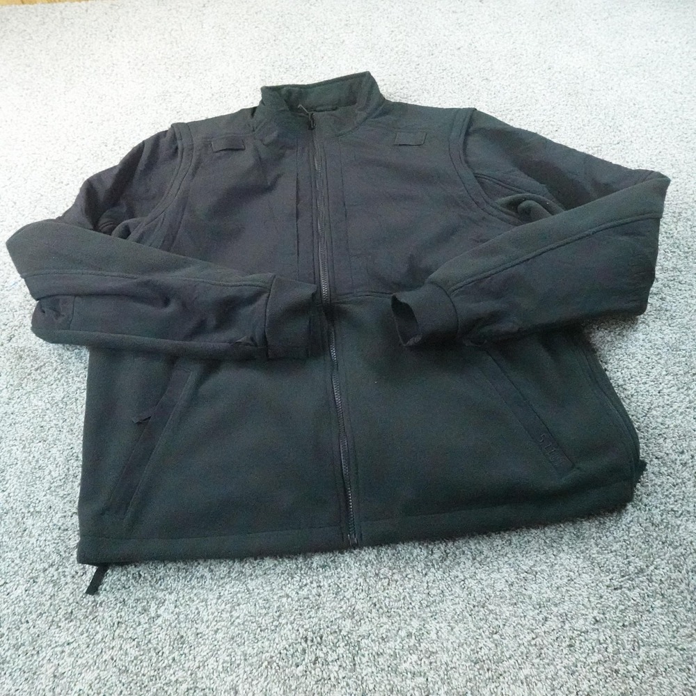 NEW 5.11 Tactical Jacket Mens 2XLT Black Softshell Full Zip Fleece Military Coat